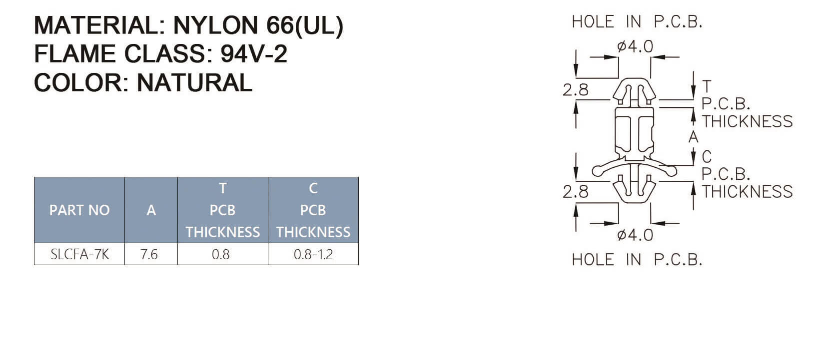 PCB Standoff SLCFA-7K